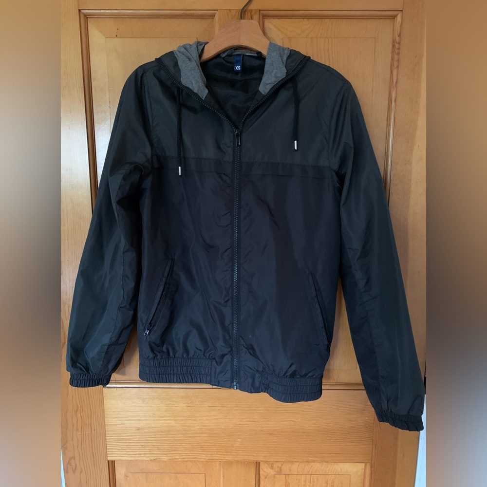 HM divided full zip hooded rain coat
